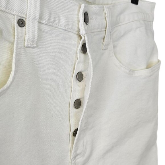 Aritzia Denim Forum The Yoko High Rise Slim Jeans, White, Button Fly, Cotton, 32 - Picture 10 of 10